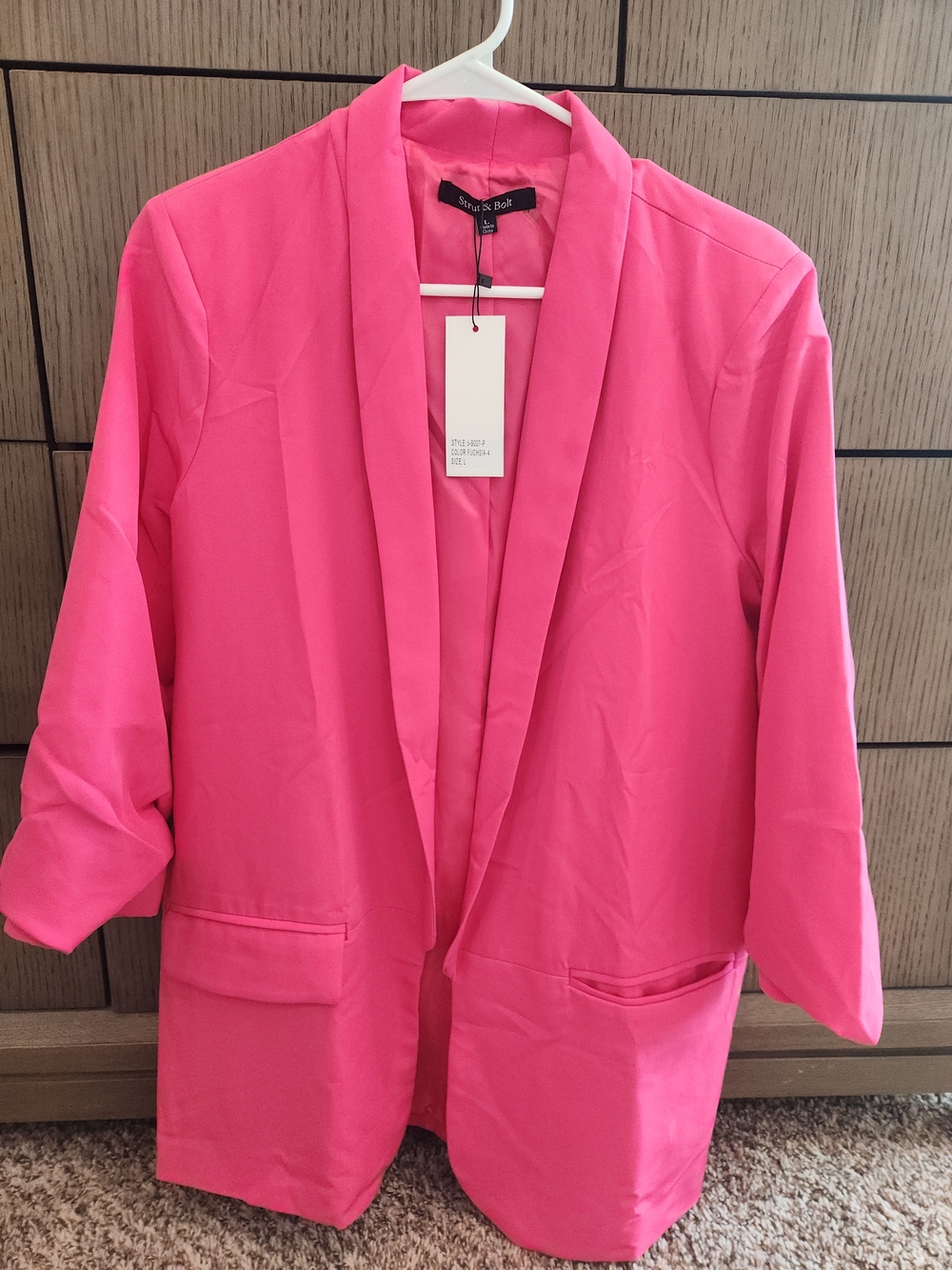 Hot Pink Open-Front Blazer